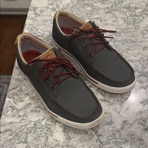 Women’s Casual Gray and Burgundy Shoe